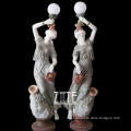 Western Style Paired Marble light sculpture
